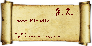 Haase Klaudia névjegykártya